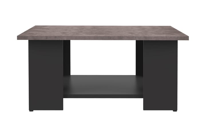 Sofabord Square 67 cm med Oppbevairngshylle - Betonggrå/Svart - Møbler - Bord - Sofabord