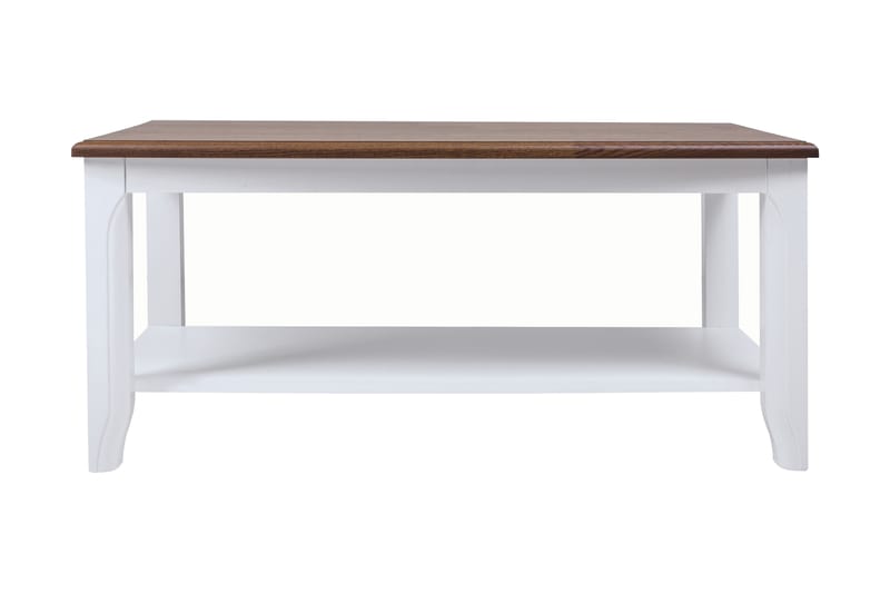 Sofabord Storholmen 110 cm med Oppbevairngshylle - Akacia/Hvit - Oppbevaring - Skåp - Vitrineskap