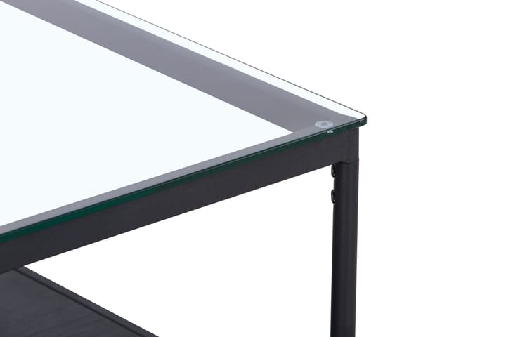 Sofabord Tarbet 125 cm med Oppbevairngshylle - Glass/Brun/Svart - Møbler - Bord - Sofabord