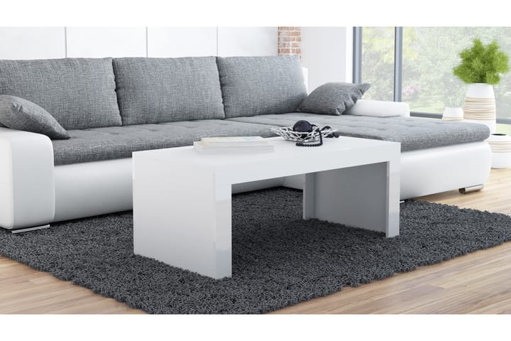Sofabord Testina 120 cm - Hvit/Hvit Høyglans - Møbler - Bord - Sofabord