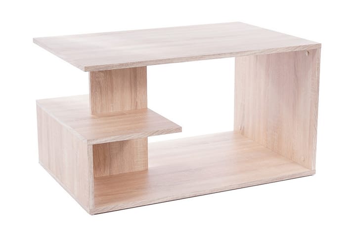 Sofabord Teulera 90 cm med Oppbevairngshylle - SandEik - Møbler - Bord - Sofabord
