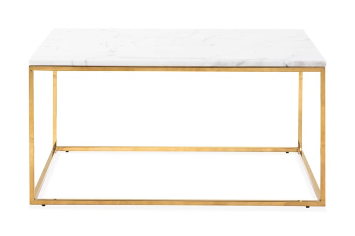 Sofabord Titania 90 cm Marmor - Hvit/Messing - Møbler - Bord - Sofabord & salongbord