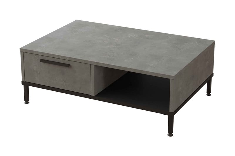 Sofabord Troter 90 cm - Sølv/Svart - Oppbevaring - Hylle - Bokhylle