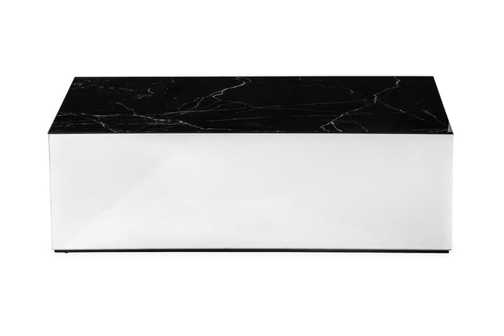 Sofabord Vathy 110 cm Marmormønster - Spegel/Glass/Svart - Møbler - Bord - Sofabord