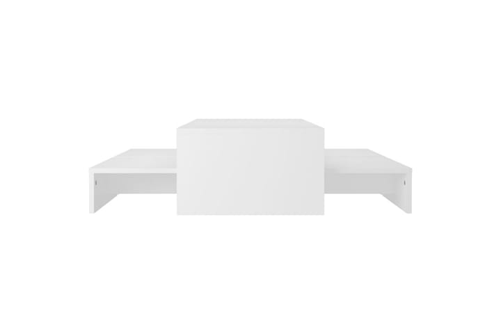 Stablebart salongbordsett hvit 100x100x26,5 cm sponplate - Hvit - Møbler - Bord - Sofabord