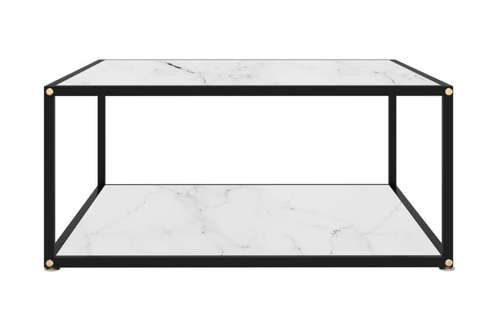 Tebord hvit 80x80x35 cm herdet glass - Hvit - Møbler - Bord - Sofabord