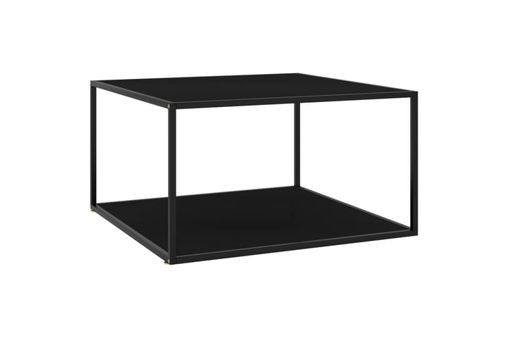 Tebord svart med svart glass 90x90x50 cm - Svart - Møbler - Bord - Sofabord