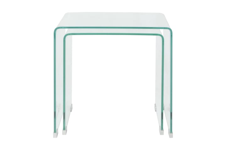 Todelt settbord i temperert glass klar - Gjennomsiktig - Møbler - Bord - Sofabord