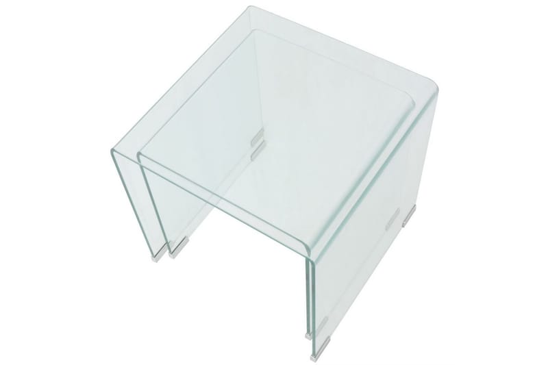 Todelt settbord i temperert glass klar - Gjennomsiktig - Møbler - Bord - Sofabord