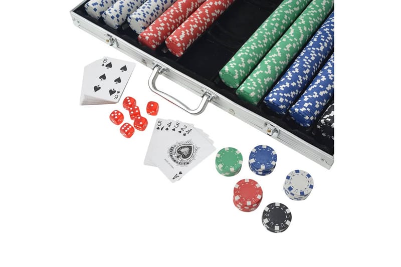 Pokersett med 1000 sjetonger aluminium - Møbler - Bord - Spillebord