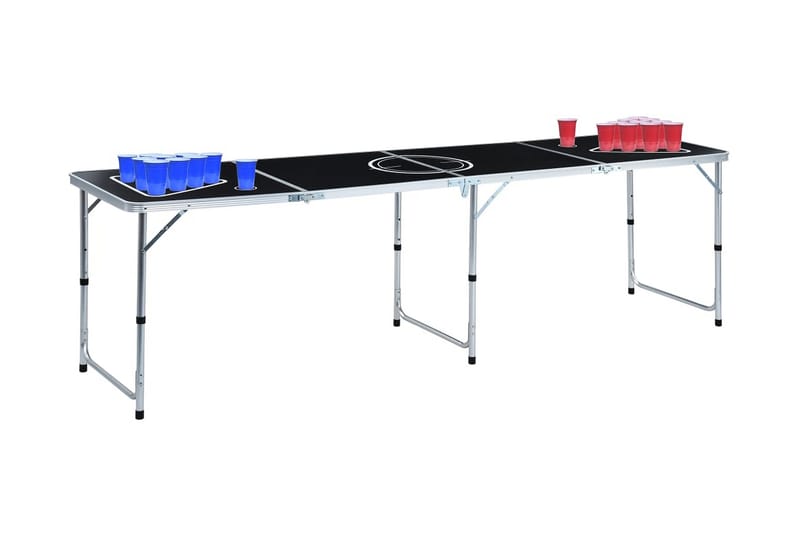 Sammenleggbart ølpongbord med kopper og baller 240 cm - Flerfarget - Møbler - Bord - Spillebord - Bordtennisbord