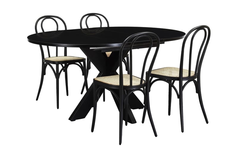 Bayview Spisebord Rundt 120 cm Forlengningsbart - Svart - Møbler - Bord - Spisebord & kjøkkenbord