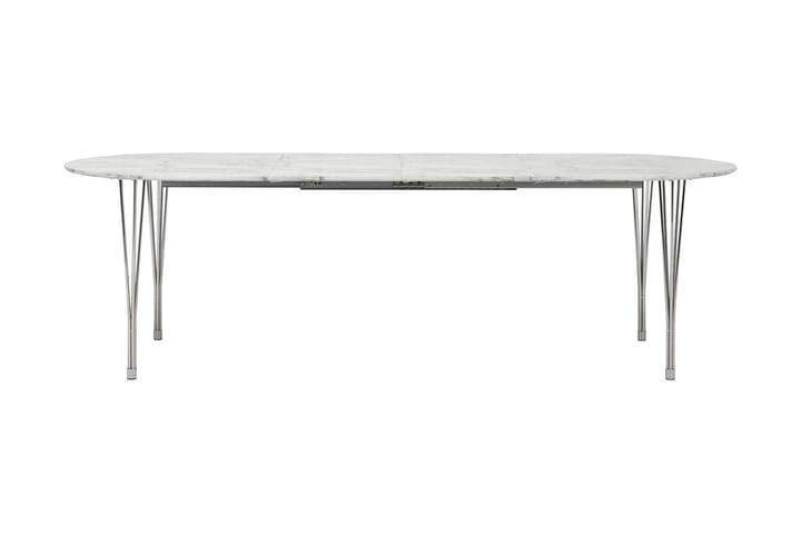 Bord Sterling Forlengningsbart 160 cm Ovalt - Marmor|Krom - Møbler - Bord - Spisebord & kjøkkenbord