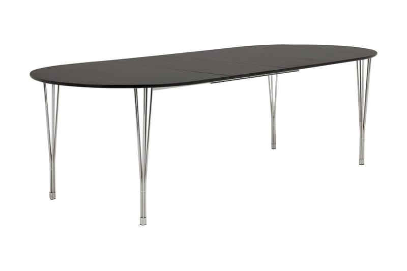 Bord Sterling Forlengningsbart 160 cm Ovalt - Svart|Krom - Møbler - Bord - Spisebord & kjøkkenbord