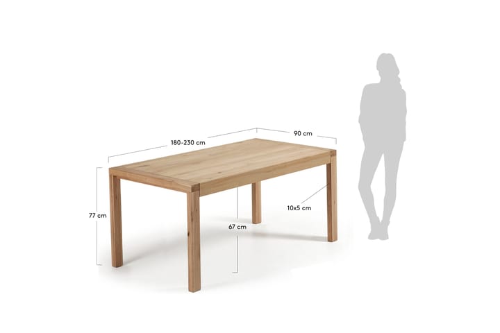 Bord Vivy 180 cm - Eik - Møbler - Bord - Spisebord & kjøkkenbord