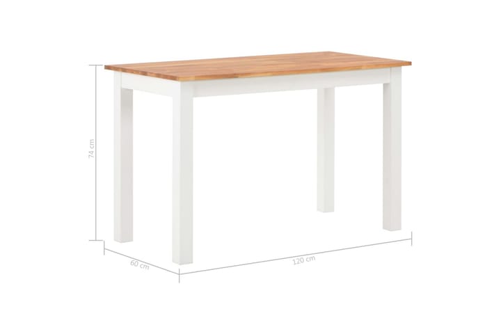 Spisebord 120x60x74 cm heltre eik - Hvit - Møbler - Bord - Spisebord & kjøkkenbord