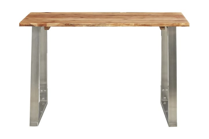 Spisebord 120x65x75 cm heltre akasie og rustfritt stål - Brun - Møbler - Bord - Spisebord & kjøkkenbord