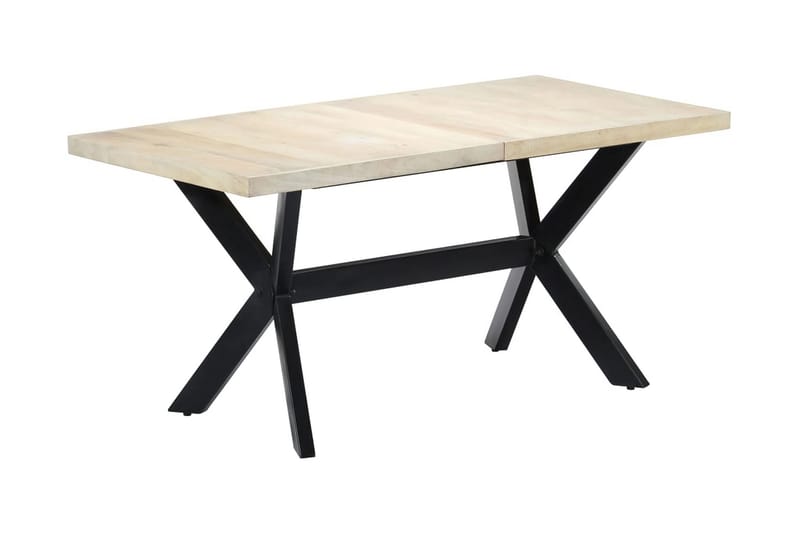 Spisebord 160x80x75 cm heltre mango hvit - Møbler - Bord - Spisebord & kjøkkenbord