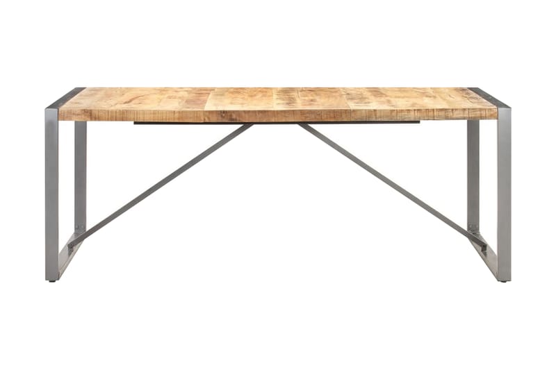 Spisebord 200x100x75 cm grov heltre mango - Brun - Møbler - Bord - Spisebord & kjøkkenbord