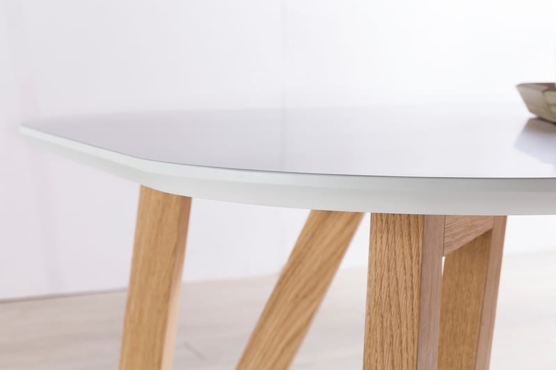 Spisebord 200x90x76 cm hvit / eik - Møbler - Bord - Spisebord & kjøkkenbord