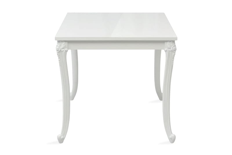 Spisebord 80x80x76 cm Høyglans Hvit - Hvit - Møbler - Bord - Spisebord & kjøkkenbord