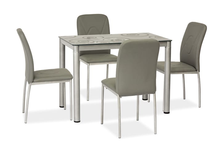 Spisebord Alatao 100 cm - Glass/Grå - Møbler - Bord - Spisebord & kjøkkenbord