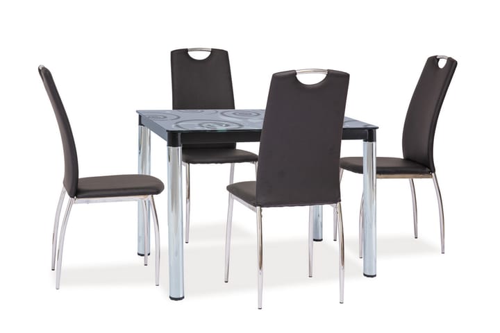 Spisebord Alatao 100 cm - Glass/Hvit - Møbler - Bord - Spisebord & kjøkkenbord