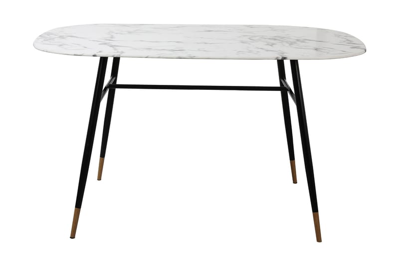 Spisebord Alsfeld 140 cm - Marmor/Hvit/Svart - Møbler - Bord - Spisegrupper