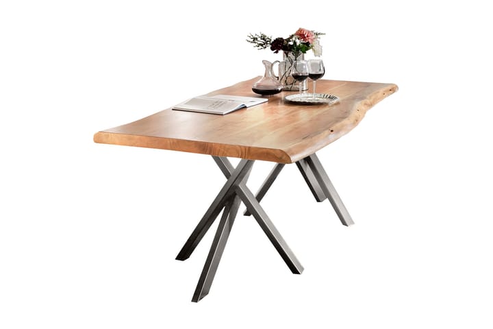 Spisebord Arhunda - Tre/Natur/Sølv - Møbler - Bord - Spisebord & kjøkkenbord