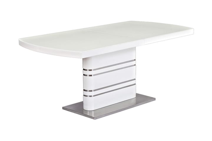 Spisebord Augres Forlengningsbart 180 cm - Glass/Hvit/Sølv - Møbler - Bord - Spisebord & kjøkkenbord