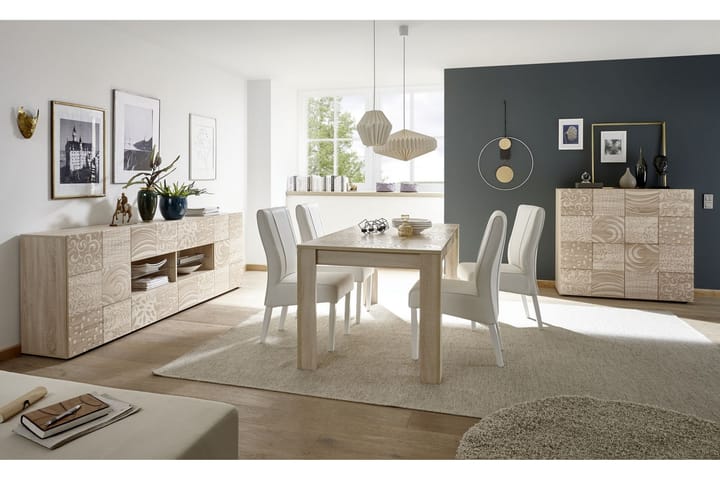 Spisebord Bayoner Forlengningsbart 180 cm - Hvit|Beige|Grå - Møbler - Bord - Spisebord & kjøkkenbord
