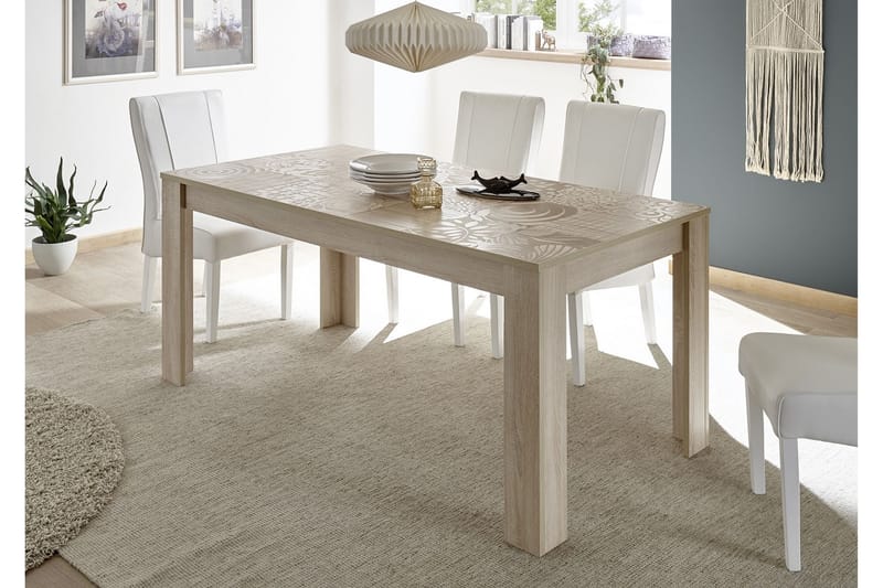 Spisebord Bayoner Forlengningsbart 180 cm - Hvit|Beige|Grå - Møbler - Bord - Spisebord & kjøkkenbord