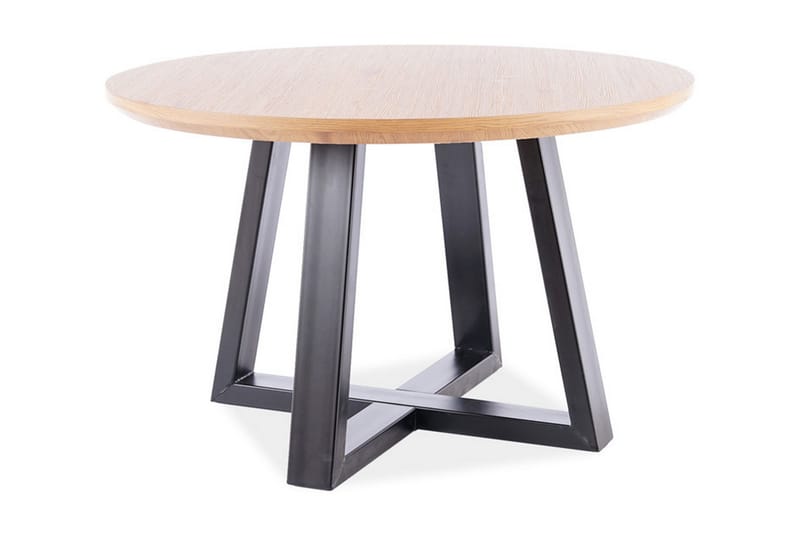 Spisebord Brems 120 cm Rund - Eik/Svart - Møbler - Bord - Spisebord & kjøkkenbord
