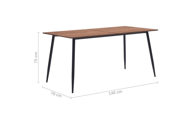 Spisebord brun 140x70x75 cm MDF - Møbler - Bord - Spisebord & kjøkkenbord