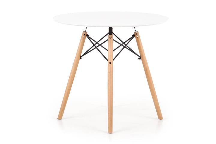 Spisebord Calytor 80 cm Rund - Hvit|Eik - Møbler - Bord - Spisebord & kjøkkenbord