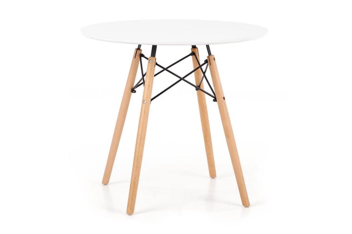 Spisebord Calytor 80 cm Rund - Hvit|Eik - Møbler - Bord - Spisebord & kjøkkenbord