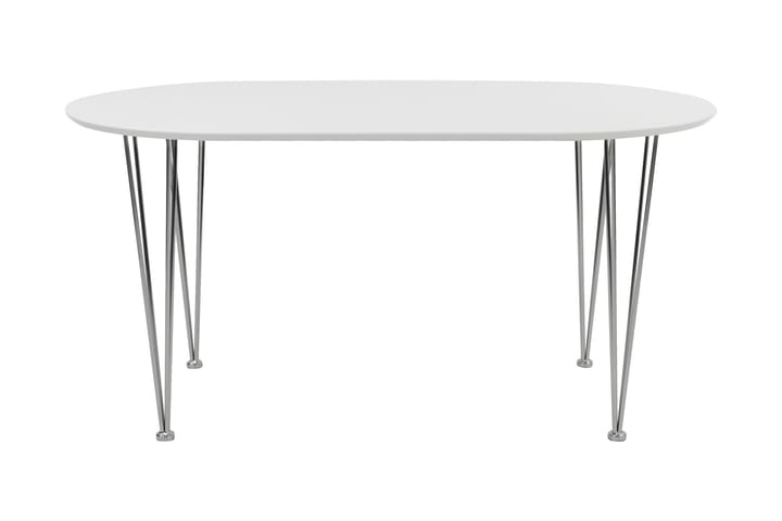 Spisebord Canticum 150 cm Ovalt - Hvit|Krom - Møbler - Bord - Spisebord & kjøkkenbord