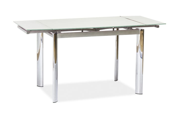 Spisebord Coriua Forlengningsbart 100 cm - Glass/Hvit/Sølv - Møbler - TV- & Mediamøbler - TV-benk & mediabenk