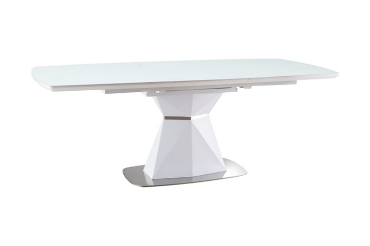 Spisebord Duette Forlengningsbart 160 cm - Glass/Hvit Matt Lakk - Møbler - Bord - Spisebord & kjøkkenbord
