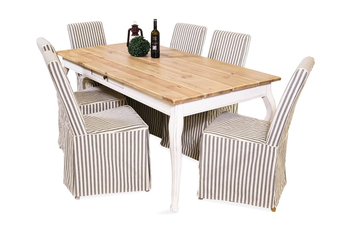 Spisebord Eikensholm 180 cm - Hvit|Beige - Møbler - Bord - Spisebord & kjøkkenbord