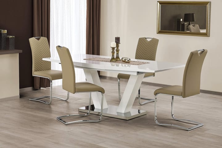 Spisebord Harber Forlengningsbart 160 cm - Hvit - Møbler - Bord - Spisebord & kjøkkenbord