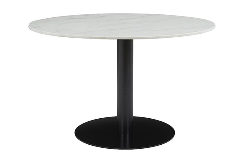 Spisebord Justine 106 cm Rundt Marmor - Hvit|Svart - Møbler - Bord - Spisegrupper