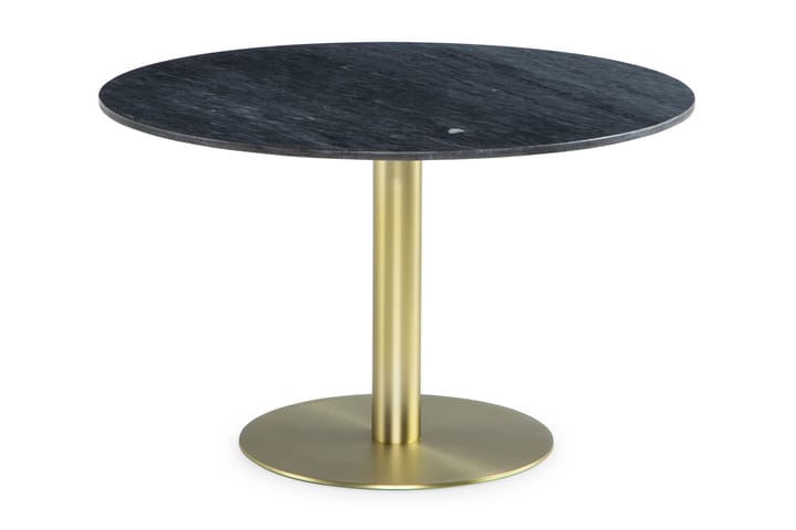 Spisebord Justine 120 cm rundt Marmor - Grå|Børstet Messing - Møbler - Bord - Spisebord & kjøkkenbord