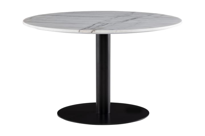 Spisebord Justine 120 cm rundt Marmor - Hvit|Svart - Møbler - Bord - Spisebord & kjøkkenbord