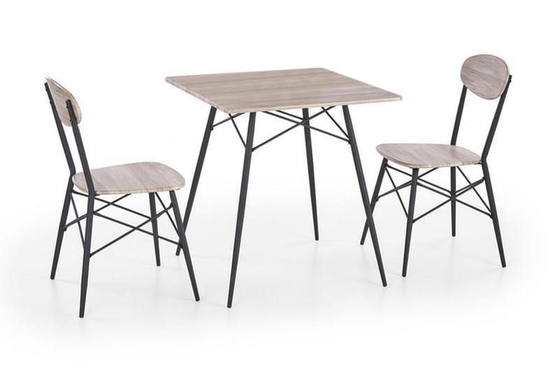 Spisebord Kenley 70x70 cm - Eik|Svart - Møbler - Bord - Spisebord & kjøkkenbord