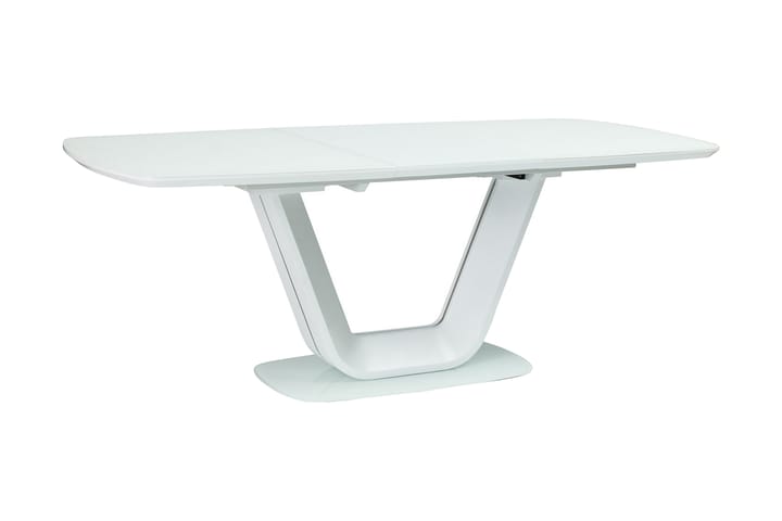 Spisebord Komati Forlengningsbart 160 cm - Glass/Hvit - Møbler - Bord - Spisebord & kjøkkenbord