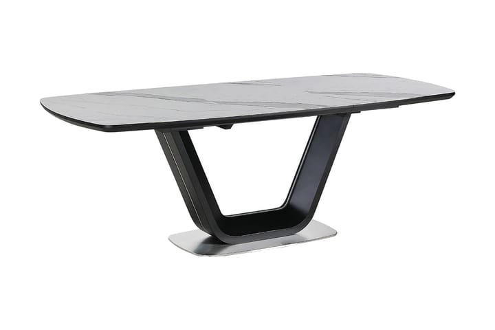 Spisebord Komati Forlengningsbart 160 cm - Keramikk/Svart/Hvit - Møbler - Bord - Spisebord & kjøkkenbord