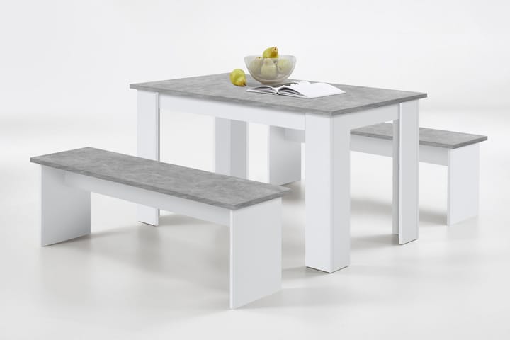 Spisebord Lazenberry 138 cm - Hvit|Grå - Møbler - Bord - Spisebord & kjøkkenbord