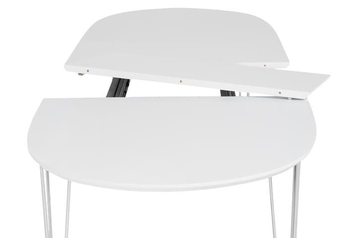 Spisebord Lennox 180 cm med 2 Tileggsplater Ovalt - Hvit - Møbler - Bord - Spisebord & kjøkkenbord