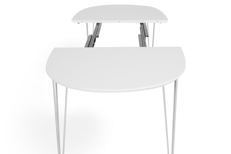 Spisebord Lennox 180 cm med 2 Tileggsplater Ovalt - Hvit - Møbler - Bord - Spisebord & kjøkkenbord